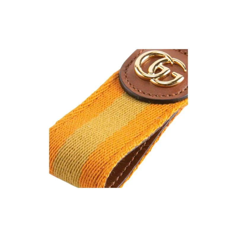GUCCI Ophidia Canvas With Leather Key Ring Bag Accessories Unisex Orange-3