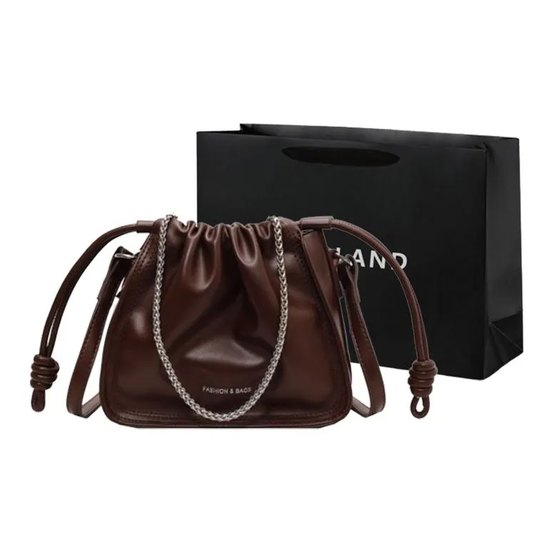 PINK·LAND PU Bucket Bags Crossbody Bag Shoulder Bag Regular Women's Black/White/Brown/Coffee-10