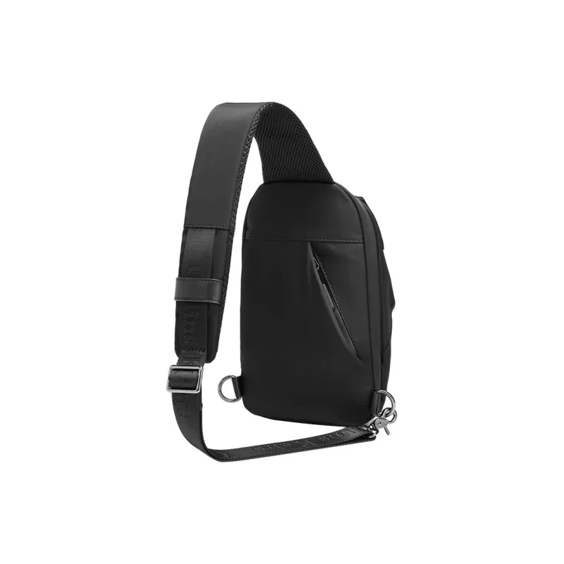 COLINS KEIRS Nylon Fabric Backpack Shoulder Bag Crossbody Bag Sling Bag Medium Size Unisex Black-3
