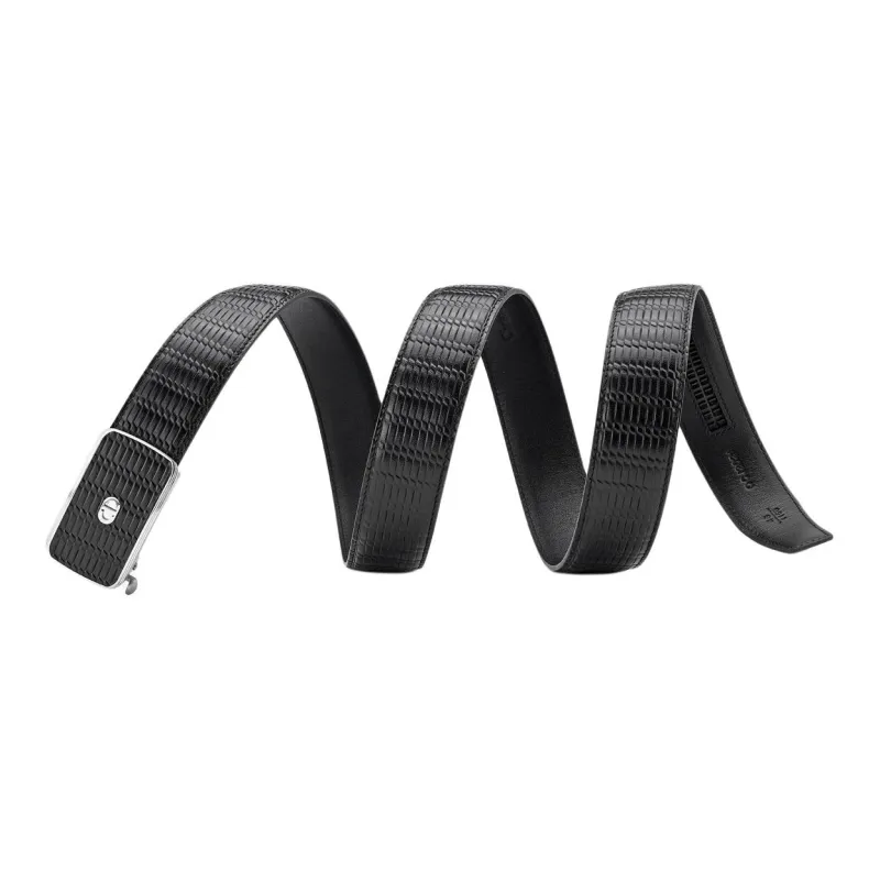 Chrisdien Deny Korean Style Youth Business Casual Automatic Buckle Belt Men's Black Width 3.5cm-2
