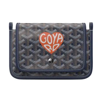 GOYARD Canvas With Leather Envelope Bag Crossbody Bag Shoulder Bag Unisex Dark Blue Multicolor With Orange Small Heart