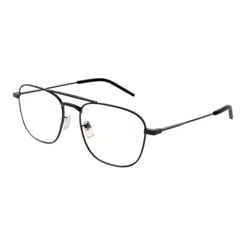 SAINT LAURENT Metal Aviator Eyeglass Frames Men's Black