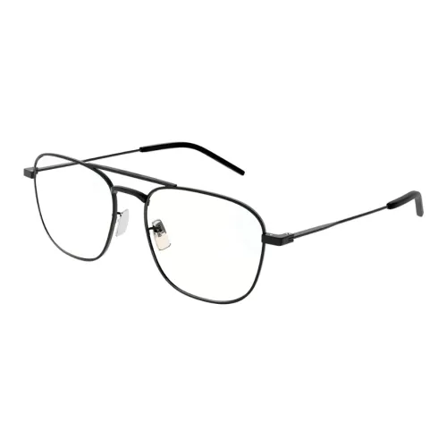 SAINT LAURENT Metal Aviator Eyeglass Frames Men's Black