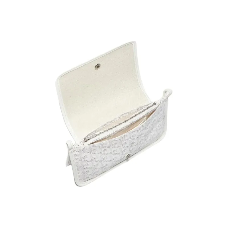 GOYARD Plumet Canvas With Leather WOC Envelope Bag Clutch Crossbody Bag Shoulder Bag Unisex White/Green Heart Edition-4