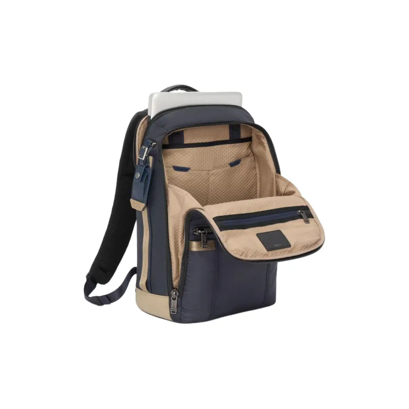 TUMI Nylon Backpack Medium Size Men's Midnight Navy & Khaki-3
