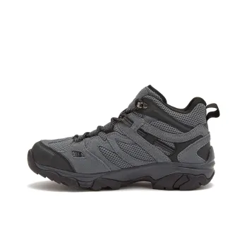 HI-TEC Ravus Mid WP Anti-Slip Wear-Resistant Mid-Top Outdoor Shoes Men's Black Gray Color