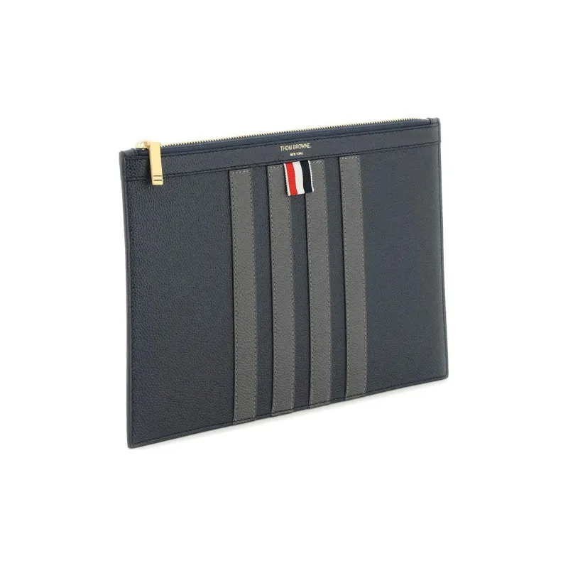 THOM BROWNE Small 4 Bar Striped Zipped Wallet-2