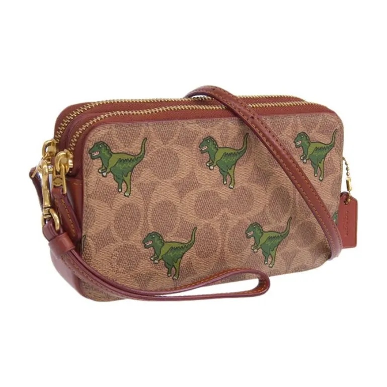 COACH Kira Artificial Leather Clutches Shoulder Bag Crossbody Bag Small Size Women's Tan-3