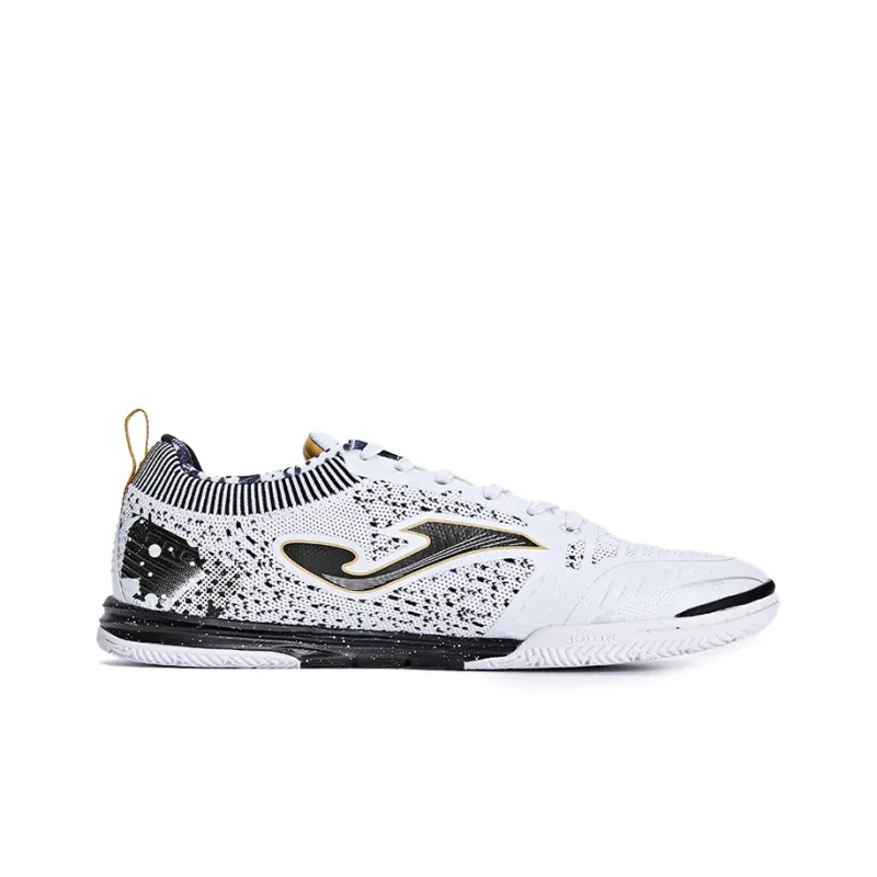 Joma IC/IN Anti Slip Wear Resistant Soccer Shoes Men's White Black-1