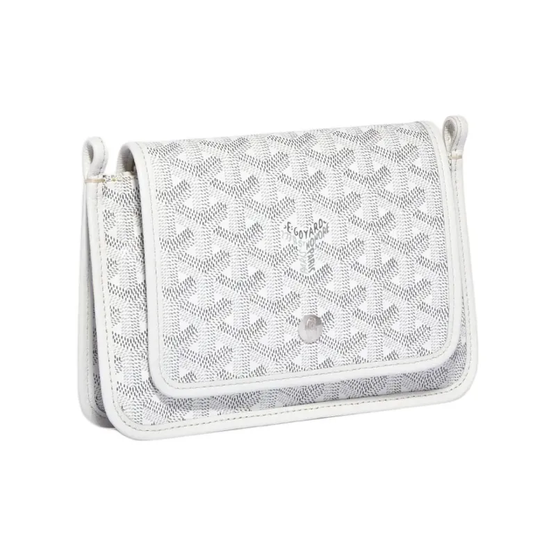 GOYARD Plumet Canvas With Leather WOC Envelope Bag Clutch Crossbody Bag Shoulder Bag Unisex White/Green Heart Edition-2