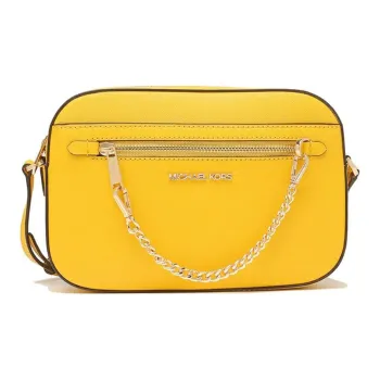 MICHAEL KORS Jet Set Leather Crossbody Bag Shoulder Bag Women's Yellow