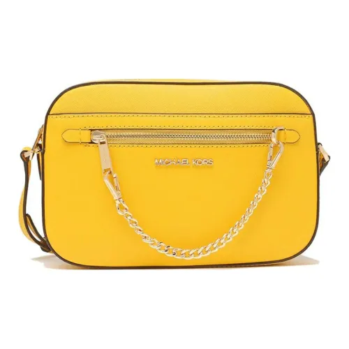 MICHAEL KORS Jet Set Leather Crossbody Bag, Shoulder Bag Women's Yellow