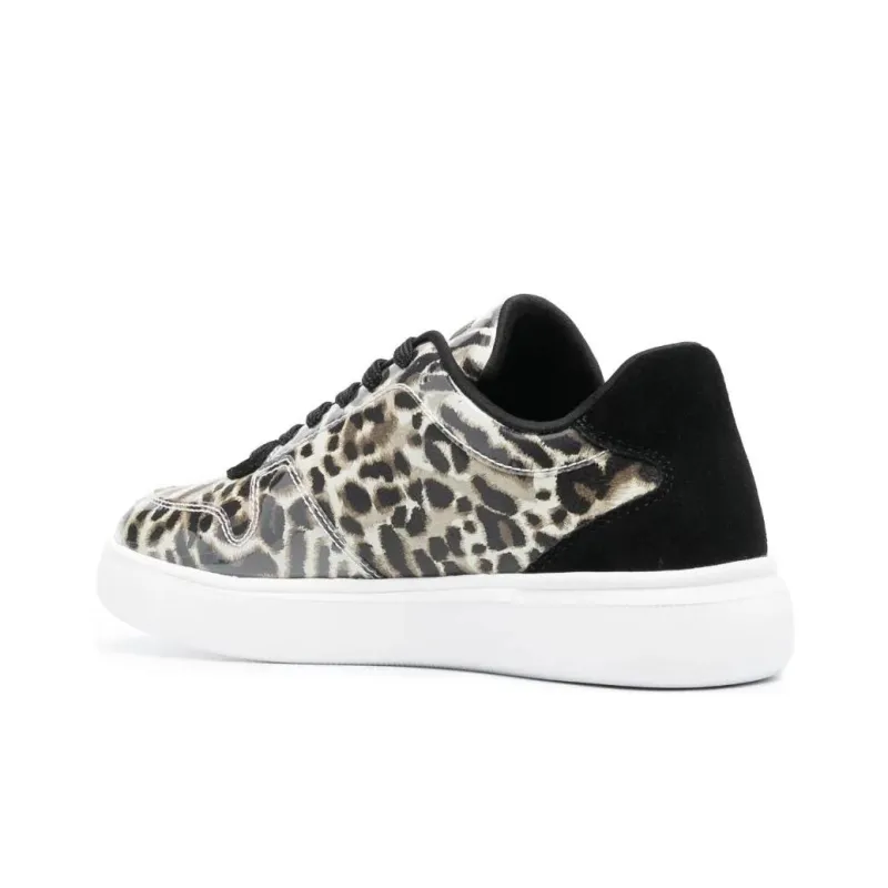 Just Cavalli Low-Top Skateboard Shoes Women's Black White Brown-2