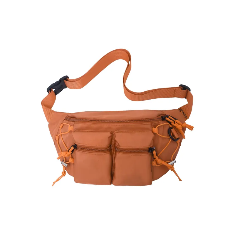 GEERDUN Nylon Sling Bag Fanny Pack Crossbody Bag Backpack Regular Unisex Black/Orange/Khaki/Green/Blue/Gray-0