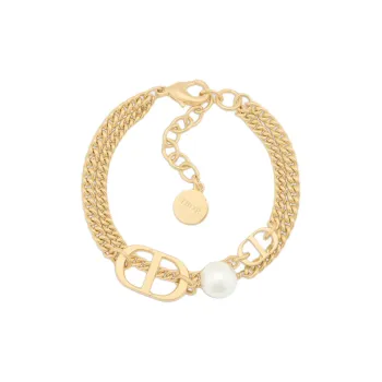 DIOR Metal, Resin, Pearl Bracelets Women's Gold