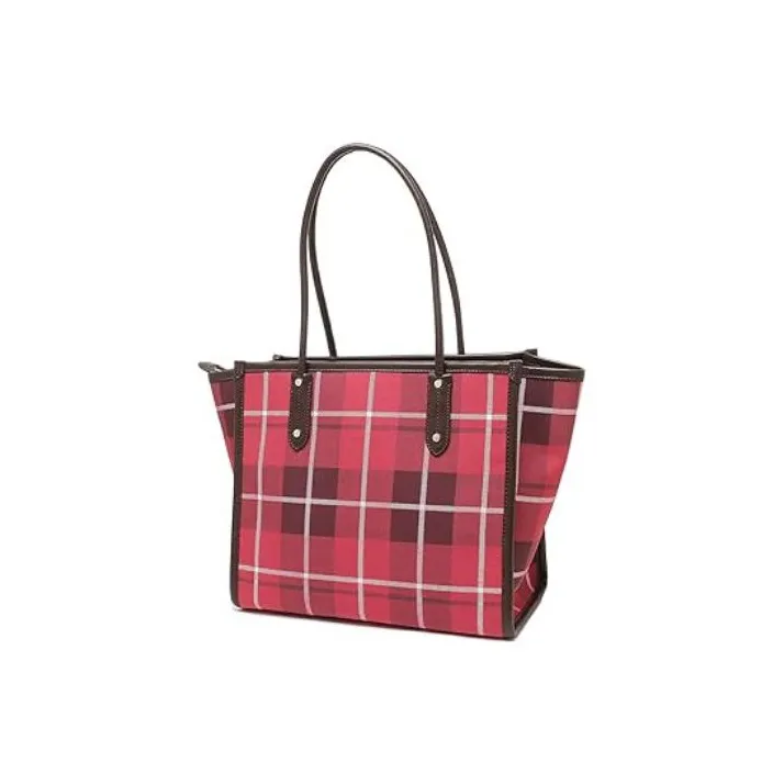 Kate Spade Fabric Artificial Leather Tote Bag Shopping Bag Shoulder Bag Handbag Women's Rose Red-4