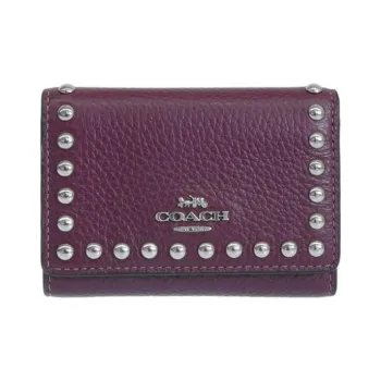 COACH Micro Leather Wallet Extra Mini Women's Deep Raspberry