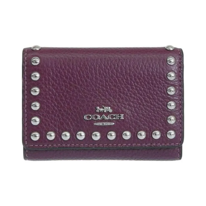 COACH Micro Leather Wallet Extra Mini Women's Deep Raspberry-0