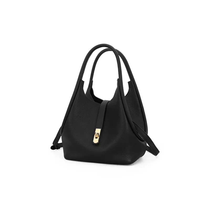 PIERRE CARDIN Versatile Commute Women's Bag Fashion Genuine Leather One Shoulder Handbag Women's Ecru/Black/Brown-10