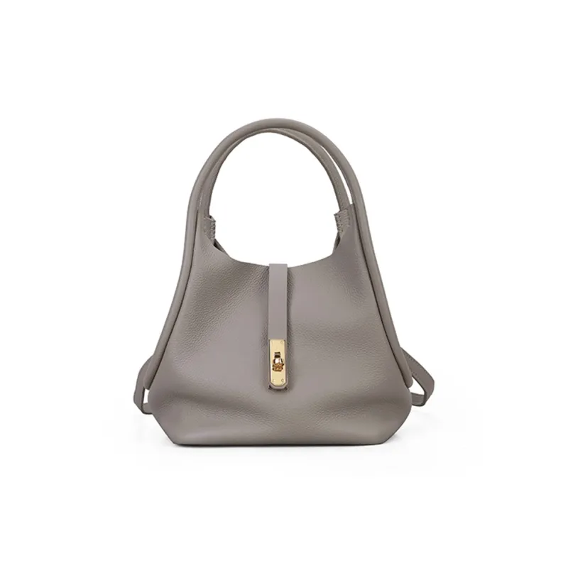 PIERRE CARDIN Versatile Commute Women's Bag Fashion Genuine Leather One Shoulder Handbag Women's Ecru/Black/Brown-21