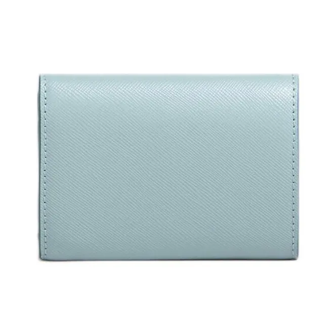 MARNI Saffiano Calfskin Wallet Women's Blue Crystal-2
