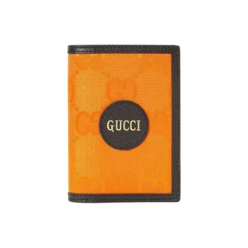 GUCCI Off The Grid Nylon Passport Holder, Wallet Regular Men's Orange & Black