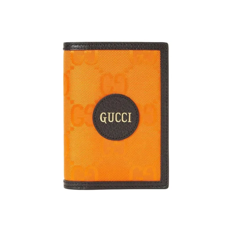 GUCCI Off The Grid Nylon Passport Holder, Wallet Regular Men's Orange & Black-0