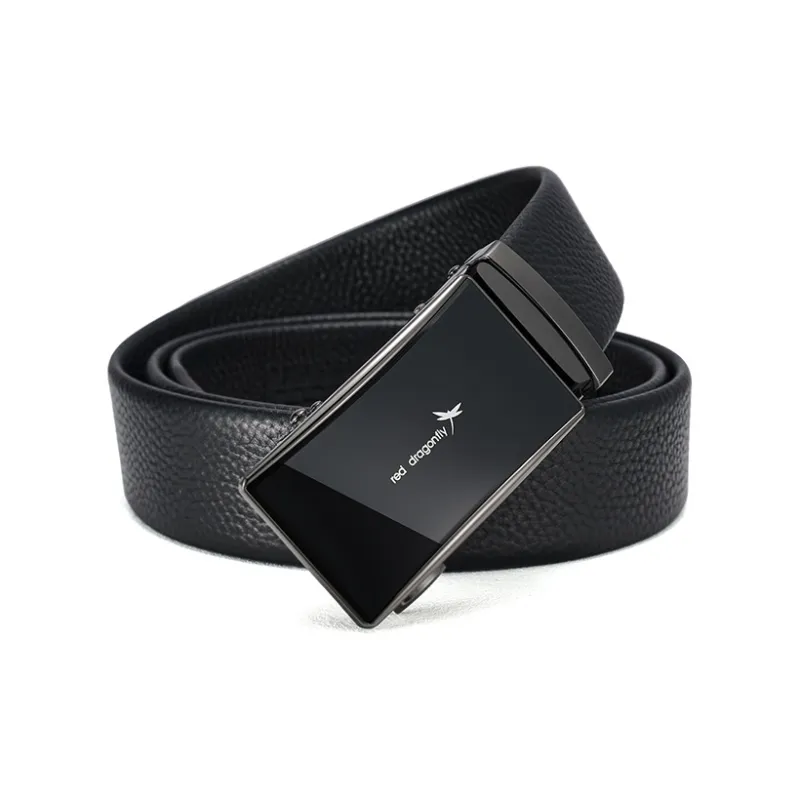 RED DRAGONFLY Cow Leather Trendy Versatile Trimmable Pants Belt Men's Width 3.5CM-2