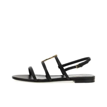 SAINT LAURENT Logo Plaque Sandals Women's