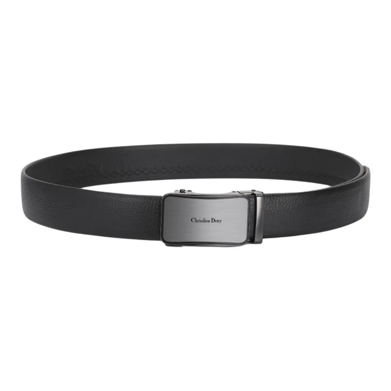Chrisdien Deny High Quality Wear Resistant Business Automatic Buckle Belt Men's Black Width  3.5cm-3