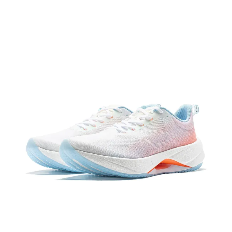 LiNing Super Light 21 Cushioning Anti-Slip Wear-Resistant Breathability Low-Top Running Shoes Women's White Orange-2