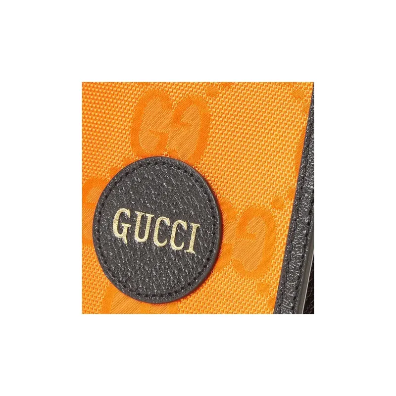GUCCI Off The Grid Nylon Passport Holder, Wallet Regular Men's Orange & Black-4