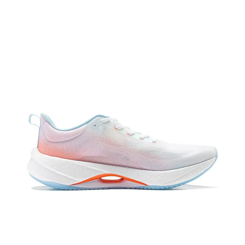 LiNing Super Light 21 Cushioning Anti-Slip Wear-Resistant Breathability Low-Top Running Shoes Women's White Orange-1