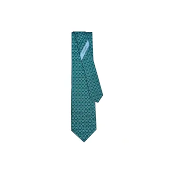 FERRAGAMO Wave-print Silk Tie