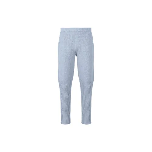 ISSEY MIYAKE Rustic Knit Casual Pants Men's Light Gray