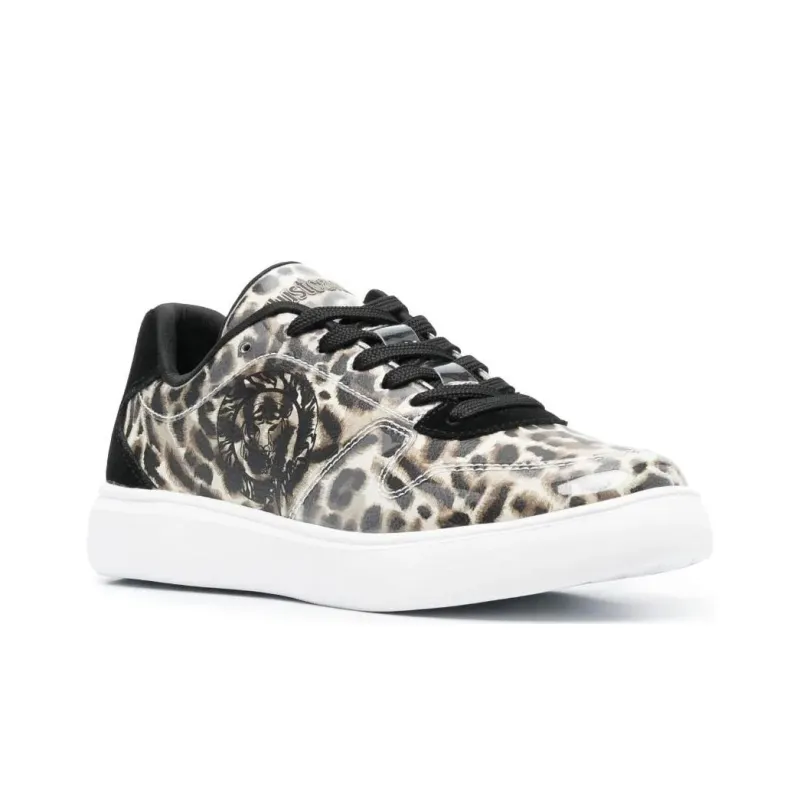 Just Cavalli Low-Top Skateboard Shoes Women's Black White Brown-1