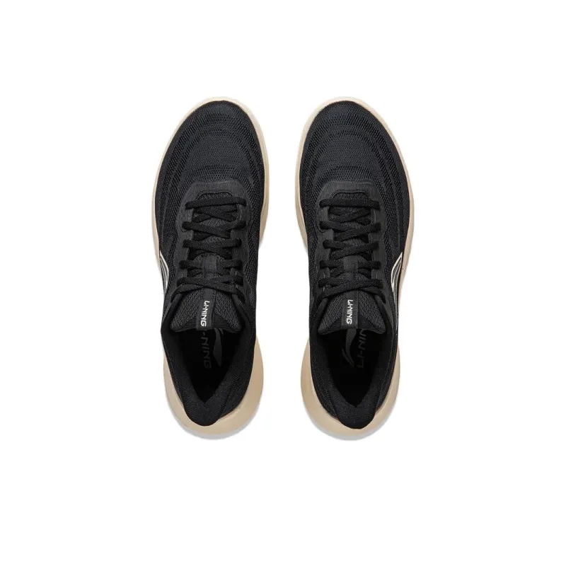 LiNing Light String Cushioning Abrasion Resistant Slip Resistant Lightweight Low Top Running Shoes Men's Black-3