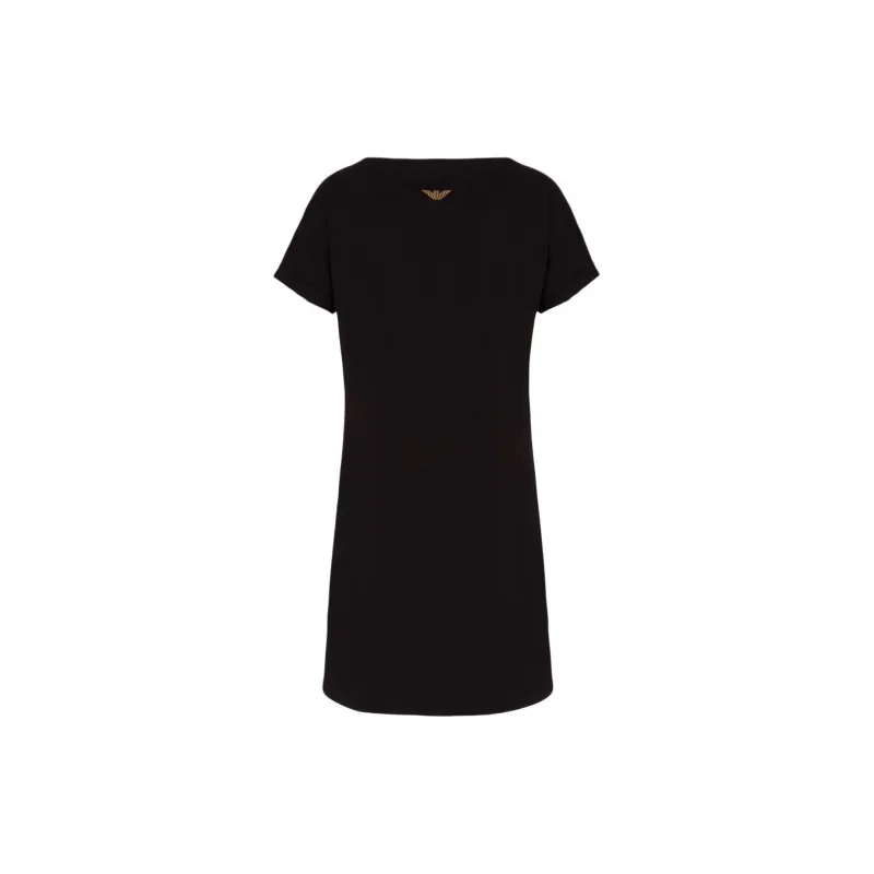 EMPORIO ARMANI EA7 Short Sleeved Dresses Women's Black-1