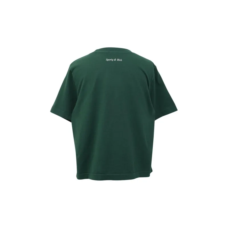 SPORTY & RICH Cotton Cropped T shirt-1