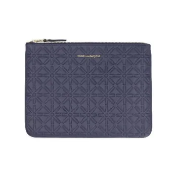 CDG Leather Clutch Regular Men's Marine Blue