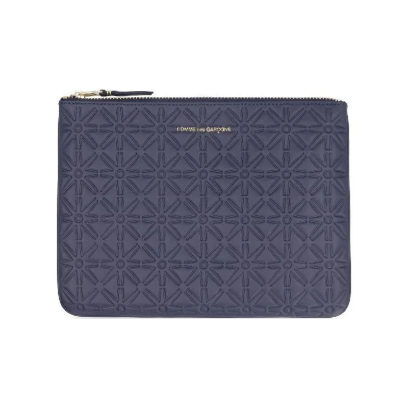 CDG Leather Clutch Regular Men's Marine Blue-0