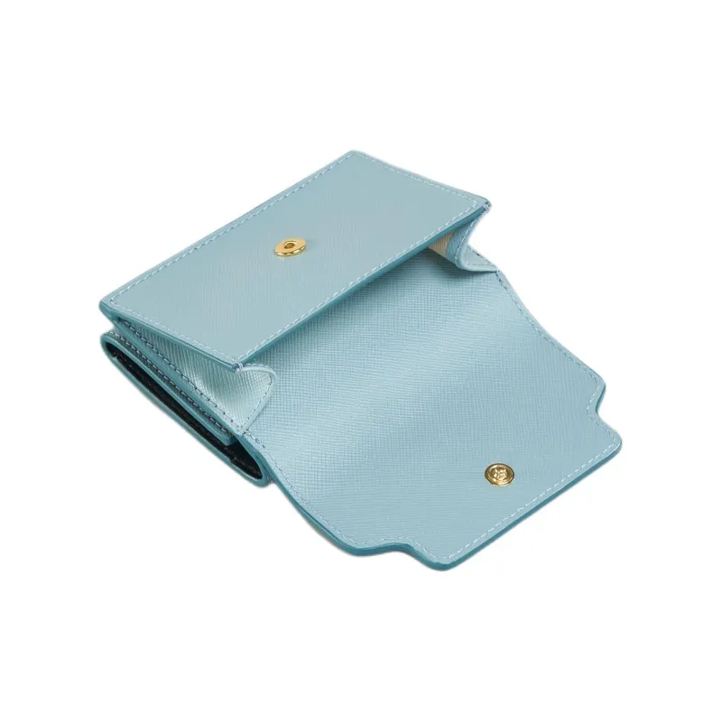 MARNI Saffiano Calfskin Wallet Women's Blue Crystal-3