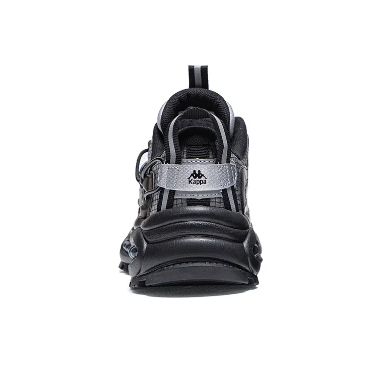 Kappa Cushioning Low Top Chunky Sneakers Unisex Black Silver-4