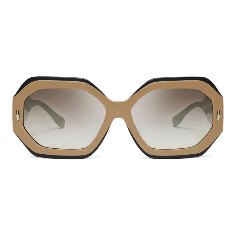 TORY BURCH Acetate Irregular Shape Sunglasses Women's Brown-0