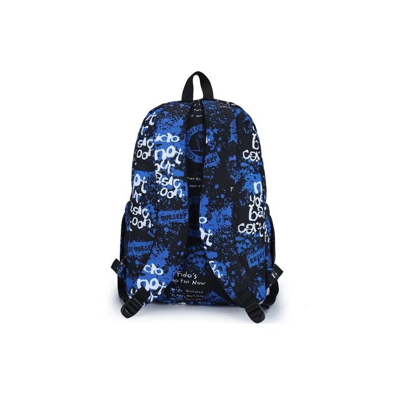 FIDO DIDO Nylon Fabric Travel Bag Backpack Regular Unisex Blue-8