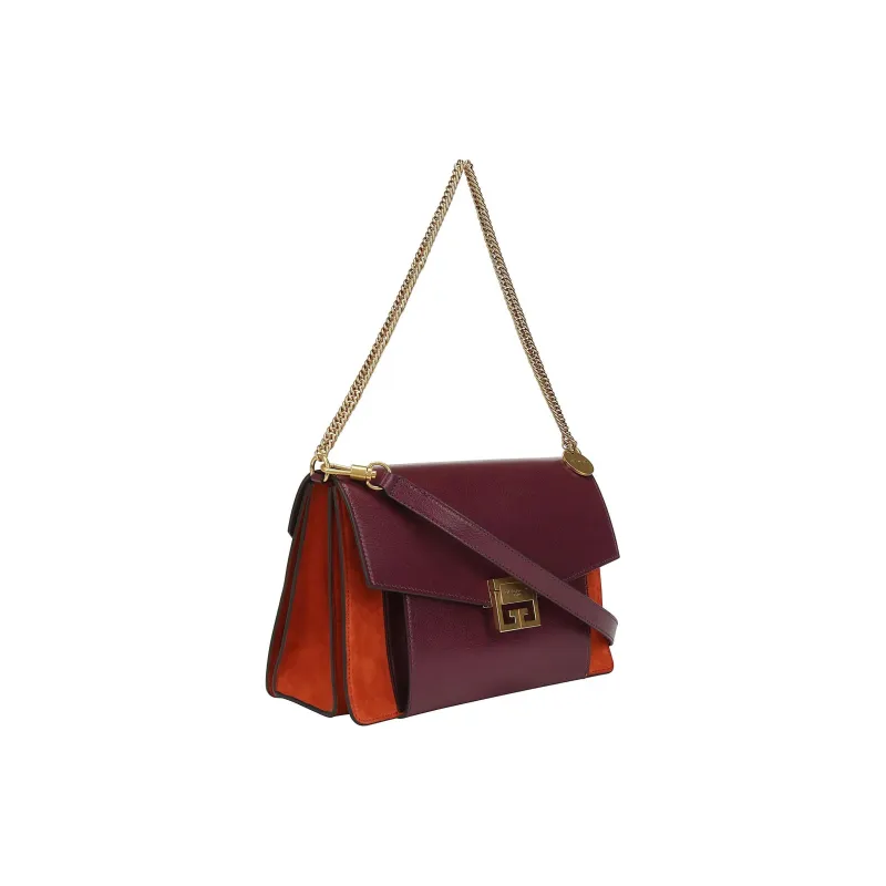 Givenchy GV3 Series Leather Handbag Shoulder Bag Women's Purple & Orange-1