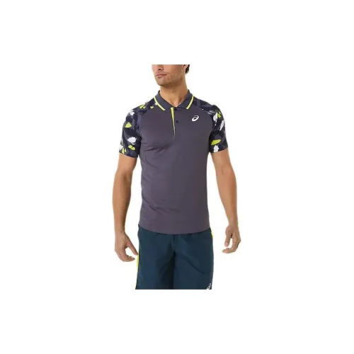 Asics Dry Graphic Polo Shirts Men Gray