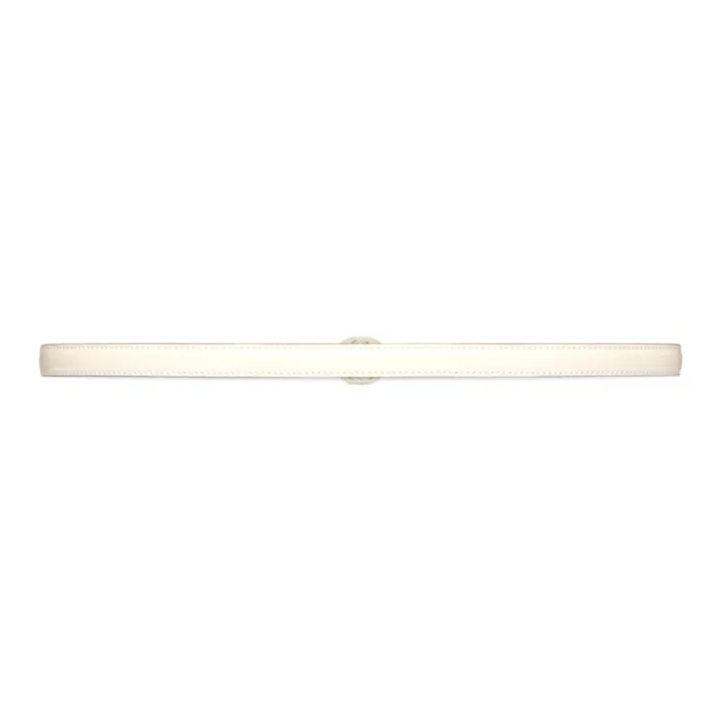 GUCCI Double G Belt Smooth Buckle Leather Belts Women's White 1.2CM-2