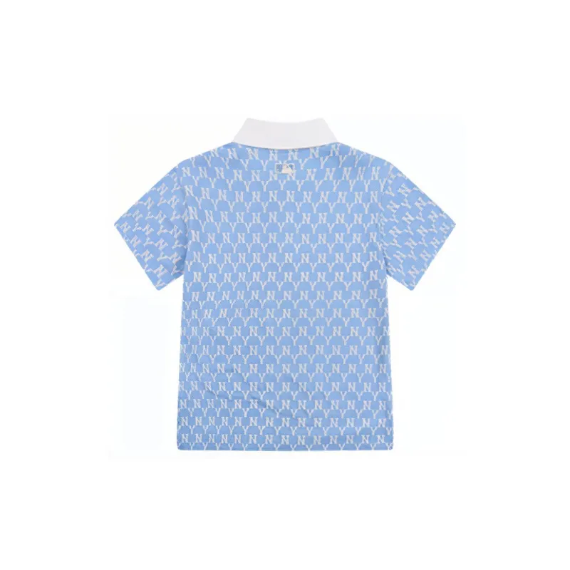 MLB Mlb Old Flower Polo Shirt Women's Sky Blue-1