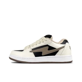 LuzaoT SUPER DRAG Lightning Puffy Shoes Skateboard Shoes Unisex Beige Black